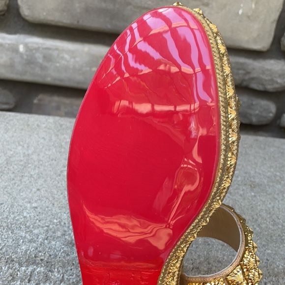 Christian Louboutin Ecu Gold 60mm EUC sz 41 - Picture 10 of 15